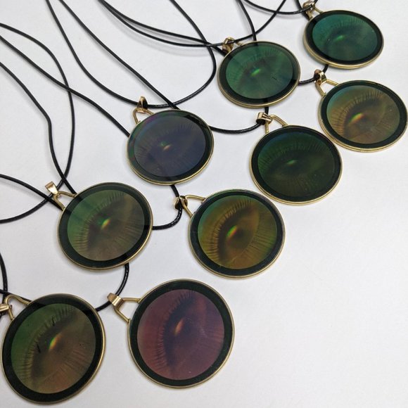 Unbranded Jewelry - 90s style holographic human eye glass pendant necklace